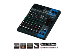 Console de mixage 10 canaux – 4 entrées micro, 10 entrées ligne (4 mono + 3 stéréo) USB