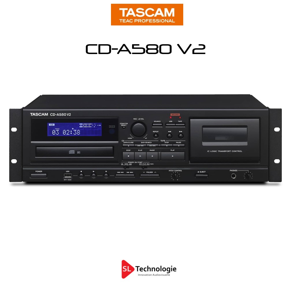 CD-A580 V2 TASCAM Lecteur de CD - platine cassette - Enregistreur USB - SL  Technologie