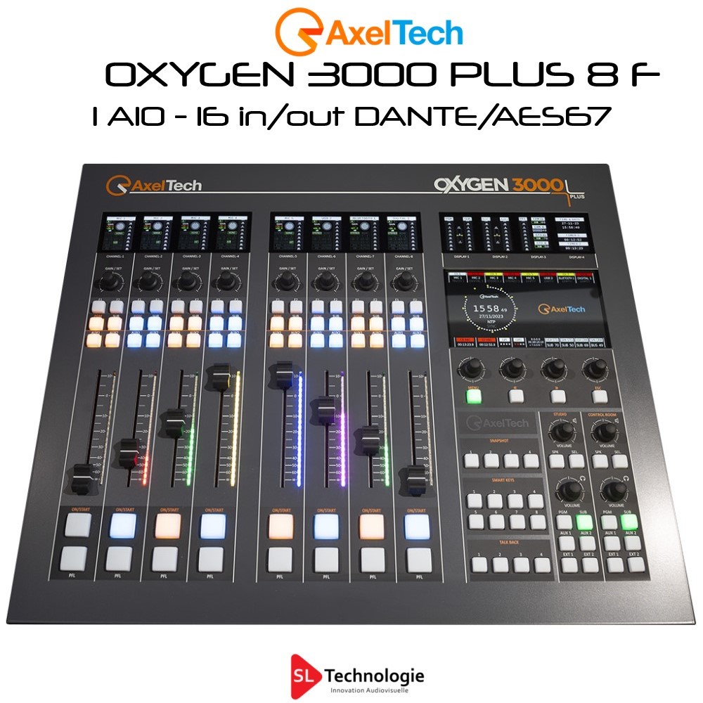 OXYGEN 3000 PLUS 8F-1AIO 16 Canaux DANTE/AES67 Axel Tech